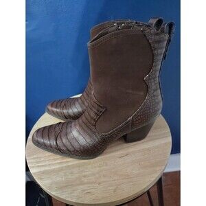 COCONUTS By Matisse Vivid Western Side Zip Ankle Boots Booties Womens Size 6 M